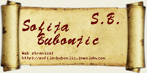 Sofija Bubonjić vizit kartica